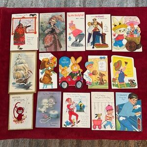 Vintage 1960s Mother’s & Father’s Day Greeting cards,  w/ Die cuts Lot of 15